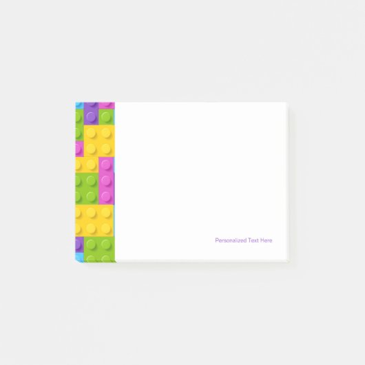 Kunststof bouwstenen patroon post-it® notes (Voorkant)