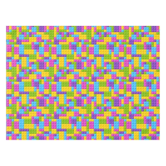 Kunststof bouwstenen patroon tafelkleed (Voorkant (Horizontaal))