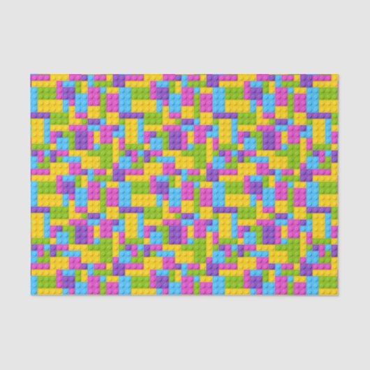 Kunststof bouwstenen patroon tissuepapier (Voorkant)