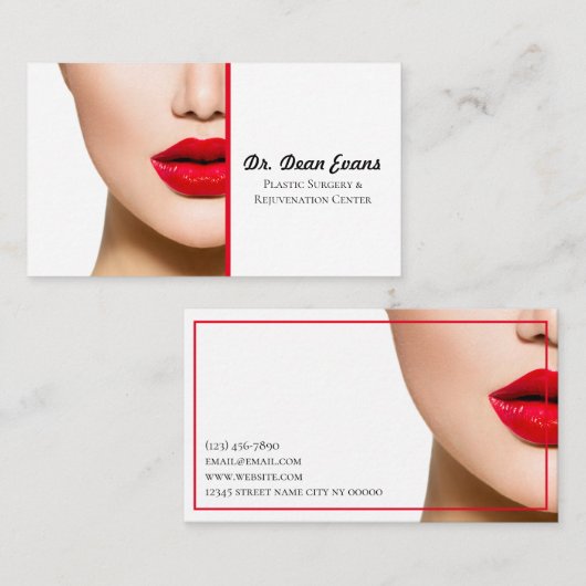 Kunststof centrum voor chirurgie en verjonging visitekaartje (Voorkant / Achterkant)