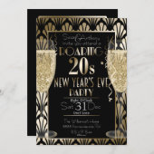 Kunststof Deco New Year's Champagne Glasses Kaart (Voorkant / Achterkant)