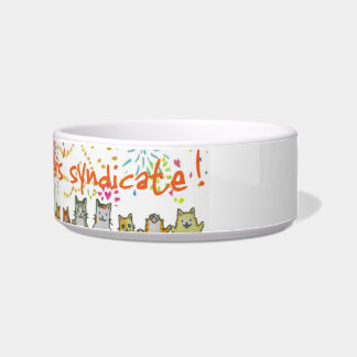 Kunststof kat en vuurwerk — Keramisch netdeksel —  Voerbakje