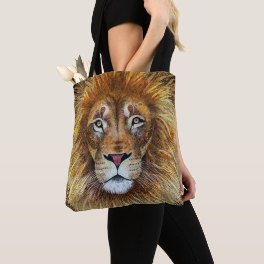 Kunststof leeuw. Tote bag (Dichtbij)