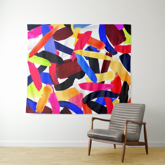 Kunststof levendige kleurrijke borstelexplosiekuns wandkleed (In Situ (horizontaal))