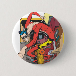 Kunststof Mannen vormen in de stad Ronde Button 5,7 Cm