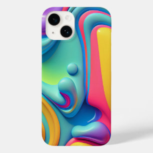 Kunststof regenboog vloeibare vormen Case-Mate iPhone 14 hoesje