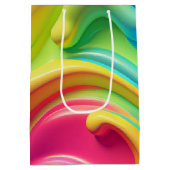 Kunststof regenboog vloeibare vormen medium cadeauzakje (Achterkant)