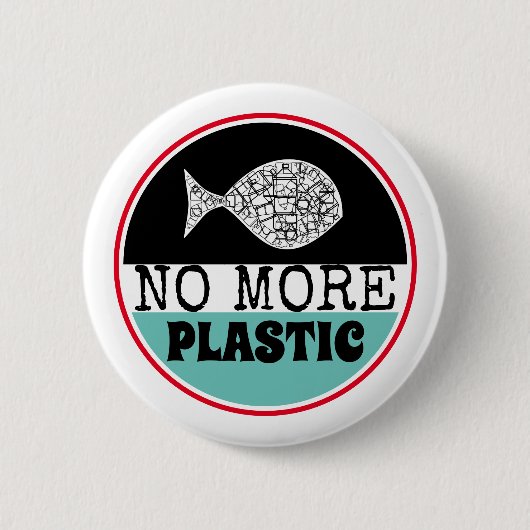 Kunststof vis, klimaatverandering ronde button 5,7 cm (Voorkant)