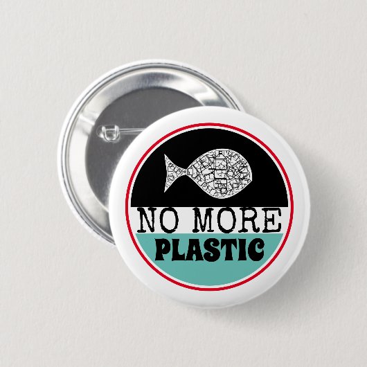 Kunststof vis, klimaatverandering ronde button 5,7 cm (Voorkant /achterkant)