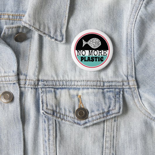 Kunststof vis, klimaatverandering ronde button 5,7 cm (In situ)