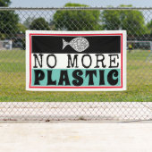 Kunststof vis, klimaatverandering spandoek (Insitu)