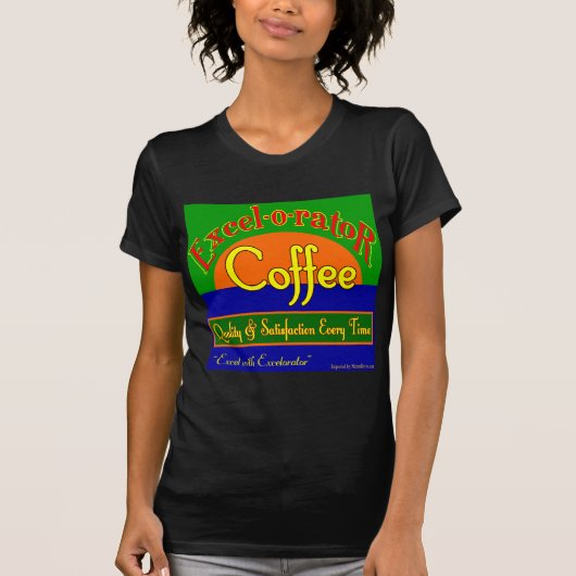Kunstt T-shirt met het etiket van de Excel-koffee (Voorkant)