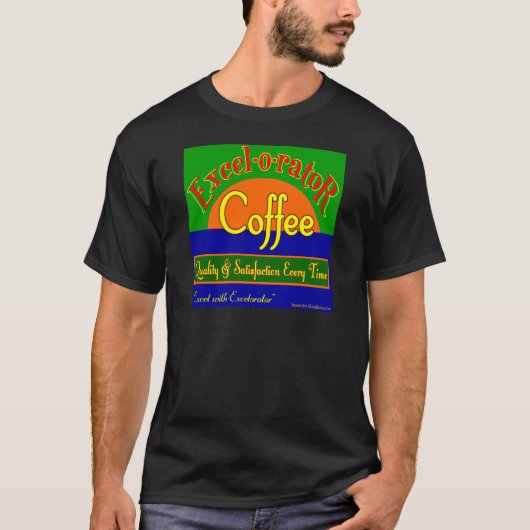 Kunstt T-shirt met het etiket van de Excel-koffee (Voorkant)