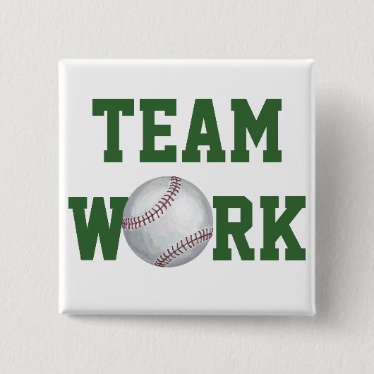 Kunstteam Baseball Vierkante Button 5,1 Cm (Voorkant)