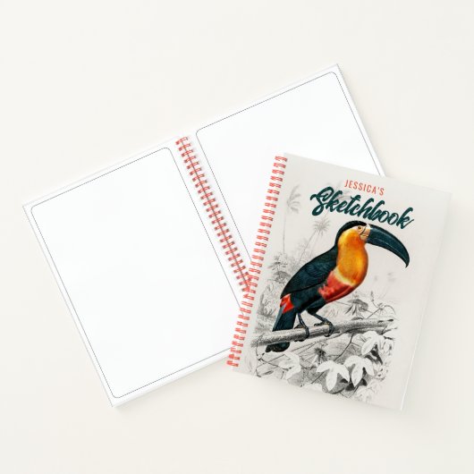 Kunsttekenaar Toucan Bird Sketchbook - Aangepaste Notitieboek (Binnen)