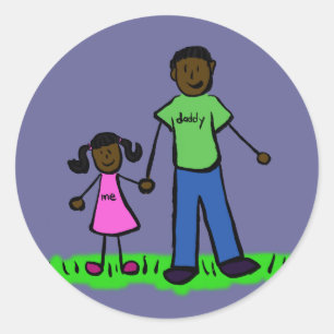 Kunsttekenaars voor vaders en dochtermaatschappije ronde sticker
