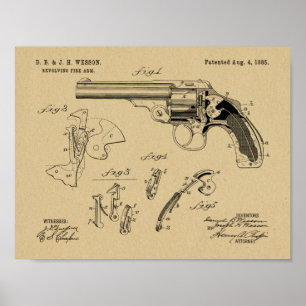 Kunsttekenafdrukken van 1885-Wesson Pistool Poster