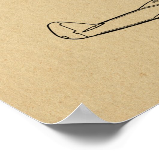 Kunsttekenafdrukken van 1946 WW2-vliegtuig Poster (Hoek)