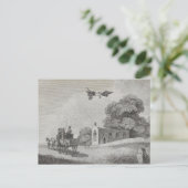 Kunsttekening  bemande vliegmachine briefkaart (Staand voorkant)