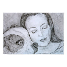 Kunsttekening Bulldog Lover Pet Owner Pencil