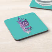 Kunsttekening mooi verfraaien, originele illustrat bier onderzetter (Linkerzijde)