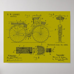 Kunsttekening van 1894 Militaire fietspatroon Poster