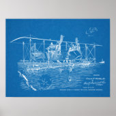 Kunsttekening van 1919 in oorlogsvliegtuig tegen k poster (Voorkant)