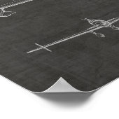 Kunsttekening van 1946 achterpropvliegtuig poster (Hoek)