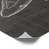 Kunsttekening van 1950 Jet Airplane Patent Print (Hoek)