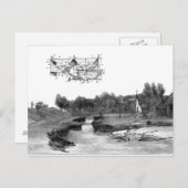 Kunsttekening van de  vliegmachine briefkaart (Voorkant / Achterkant)