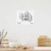 Kunsttekening van de vliegmachine van 1917 poster (Keuken)