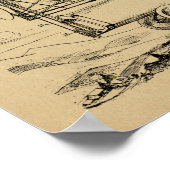 Kunsttekening van het vliegenpark vliegende auto v poster (Hoek)