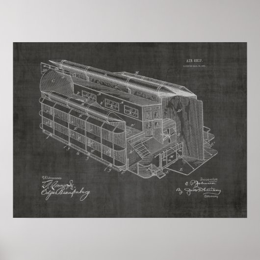 Kunsttekening van het vliegtuig van 1903 poster (Voorkant)