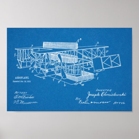 Kunsttekening van het vliegtuig van 1915 poster (Voorkant)