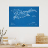 Kunsttekening van het vliegtuig van het vliegtuig  poster (Keuken)