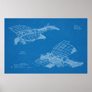 Kunsttekening van het vliegtuig van het vliegtuig  poster