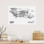 Kunsttekening van het vliegtuig van het vliegtuig  poster (Keuken)