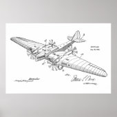 Kunsttekening van het vliegtuig van het vliegtuig  poster (Voorkant)