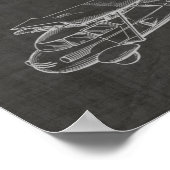 Kunsttekening van vliegende vliegtuigen van 1949 poster (Hoek)