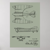 Kunsttekening van vliegtuigpatenten voor passagier poster (Voorkant)