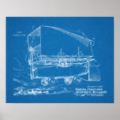 Kunsttekening vliegend vliegend vliegend motorschi poster (Voorkant)