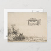 Kunsttekening vliegmachine briefkaart (Voorkant / Achterkant)