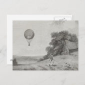 Kunsttekening warmloperballon briefkaart (Voorkant / Achterkant)
