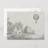 Kunsttekening  warmloperballon briefkaart (Voorkant / Achterkant)