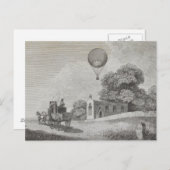 Kunsttekening  warmloperballon briefkaart (Voorkant / Achterkant)