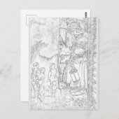 Kunsttekenkleur van het Huis | BRIEFKAART (Voorkant / Achterkant)