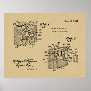 Kunsttekentekening 1951 meervoudig camera poster