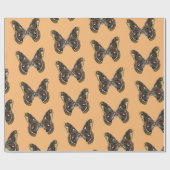 Kunsttekentekening exotische Butterfy Cadeaupapier (Vlak)