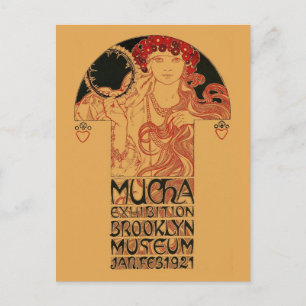 Kunsttentoonstelling teruggezet Mucha Brooklyn Mus Briefkaart