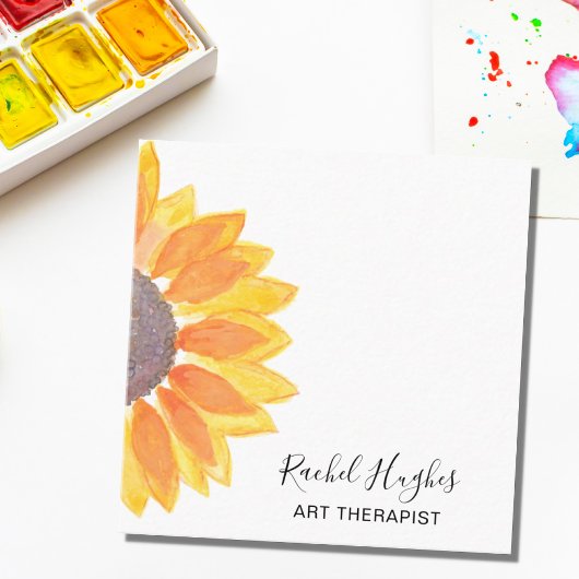 Kunsttherapist Floral Vierkante Visitekaartje